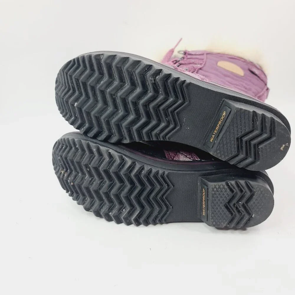 Sorel Girl's Purple Tofino Li NY2325-562 Fur‎ Mid-Calf Winter Snow Boot Size 4